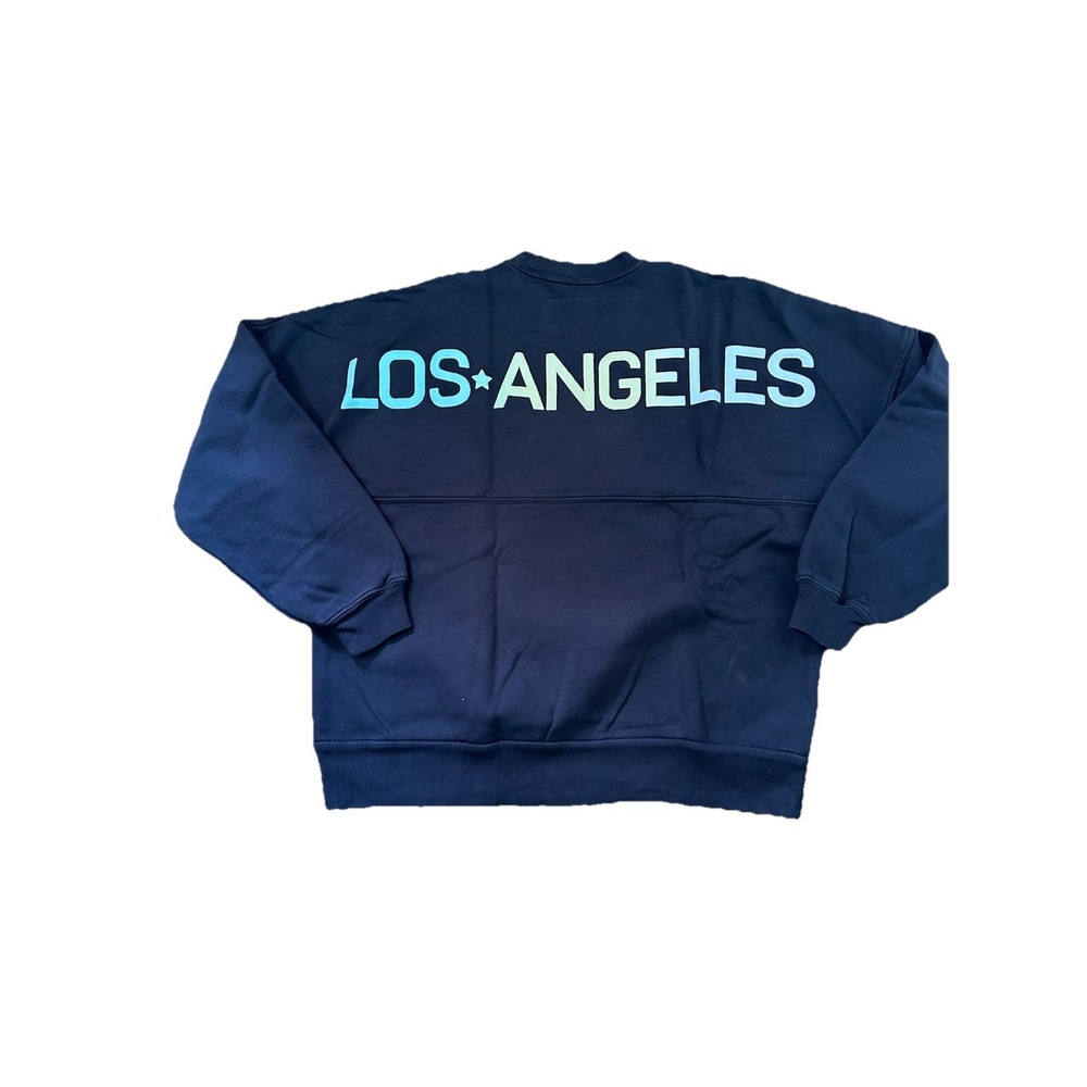 New! Spirit Jersey Women Black Puff Print 'Los Angeles' Sweatshirt, Size L